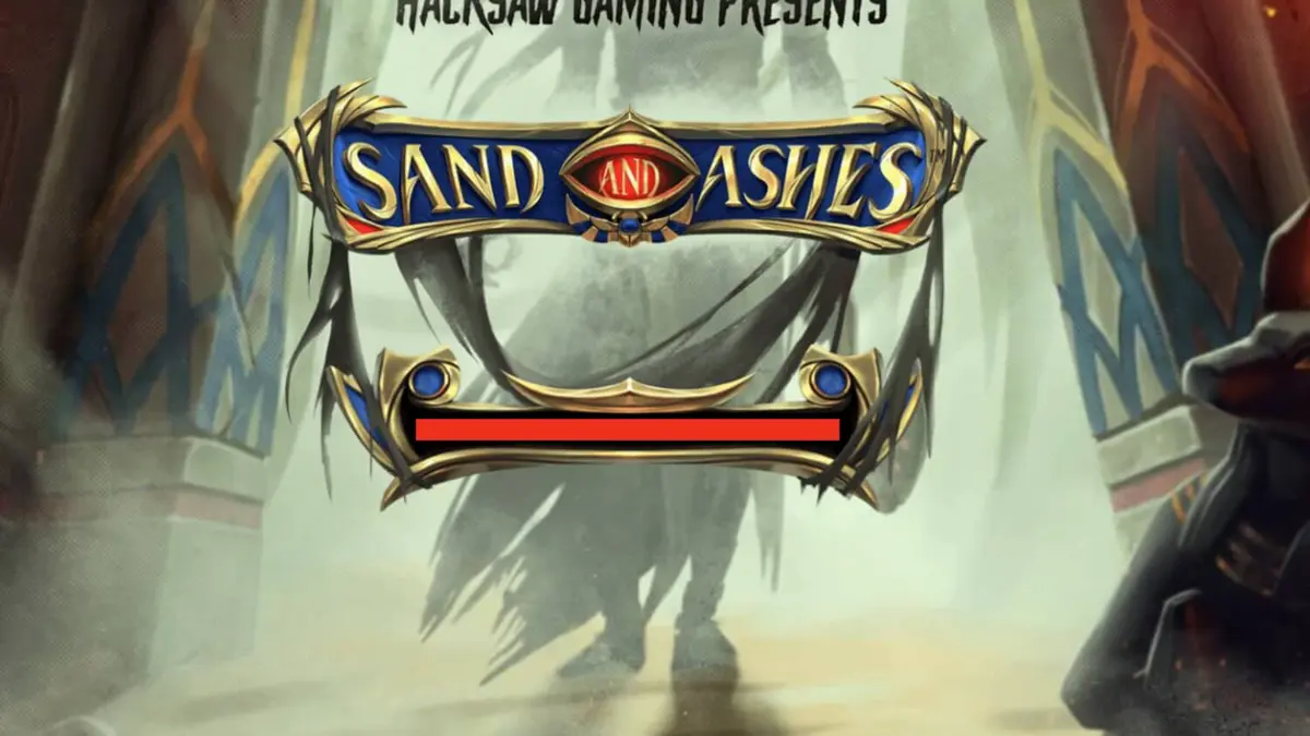 Interface de jogo do slot Sand and Ashes com tema egípcio e tempestade de areia