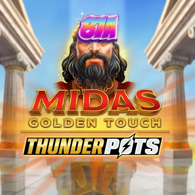 Interface do jogo de slot Midas Golden Touch: Thunder Pots com elementos dourados e mecânicas de baús visíveis.