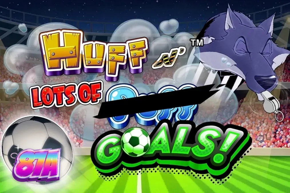 Interface do jogo Huff N’ Lots of Goals com temática de futebol e porquinhos